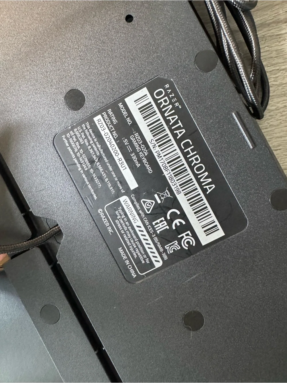 Razed Ornata Chroma Black Wired Mechanical Keyboard with Palm Rest